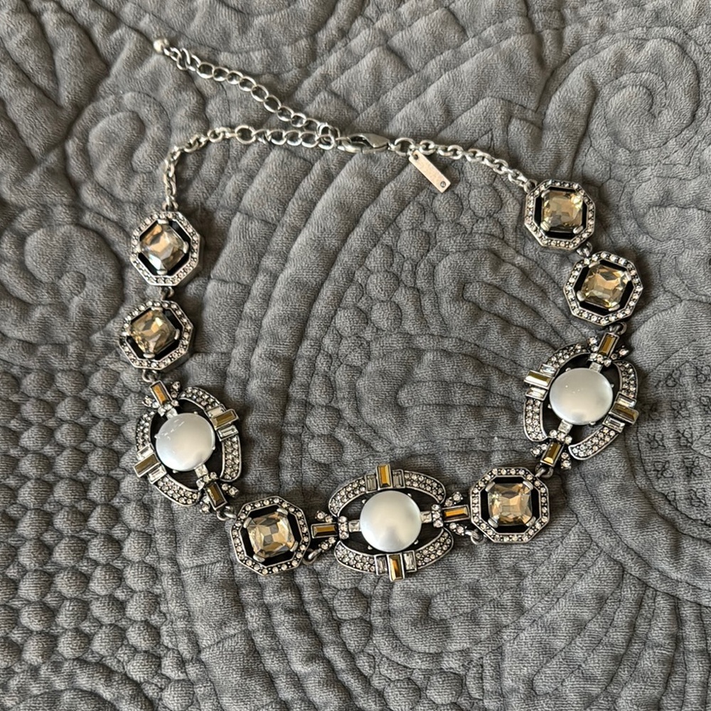 Elegant WHBM Silver and Gold Statement Necklace.